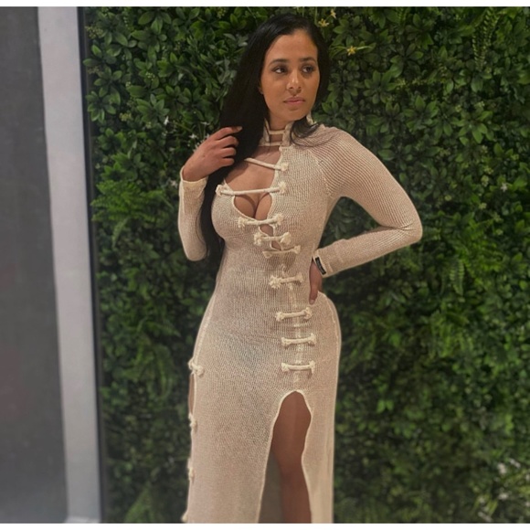 Ricki Brazil Dresses & Skirts - USED 🔥💎🤎  Long high slit Rope Maxi Dress